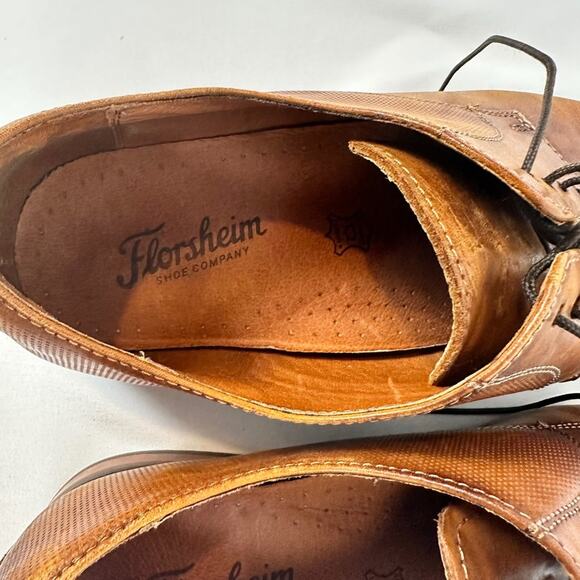 Florsheim Mens Leather Jackson Cap Toe Oxfords Size 9D Cognac Modern Corpcore - Picture 8 of 15